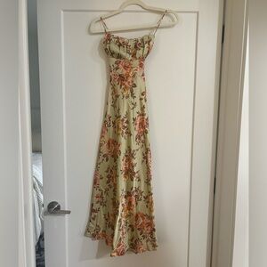 Floral Midi Dress in Cream and Pink